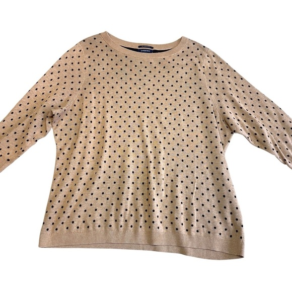 Lands End Polka Dot 100% Cotton Sweater 2XL - Picture 2 of 9